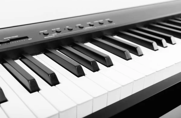 Teclado Piano Digital Preto Branco Moderno — Fotografia de Stock