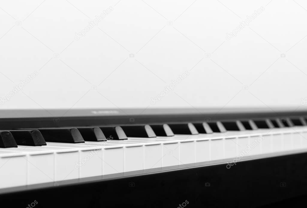 Modern Black and White Digital piano keyboard