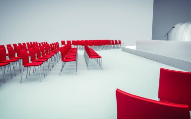 3D Konferans Salonu 'nun sandalyeli hali