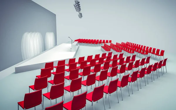 3D Konferans Salonu 'nun sandalyeli hali — Stok fotoğraf