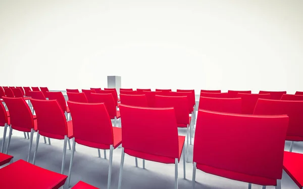 3D ilustrace konferenčního sálu s židlemi — Stock fotografie