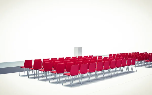 Ilustración 3d de Sala de conferencias con sillas — Foto de Stock