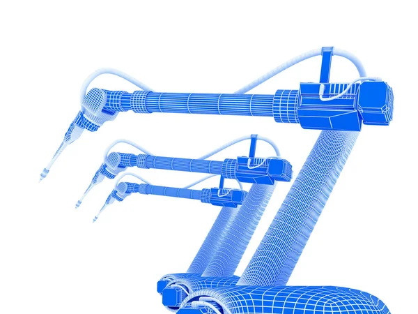 3D ilustracja robota przemysłowego izolowanego na białym — Zdjęcie stockowe