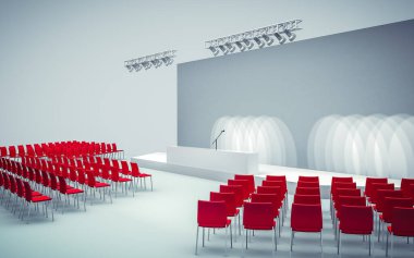 3D Konferans Salonu 'nun sandalyeli hali