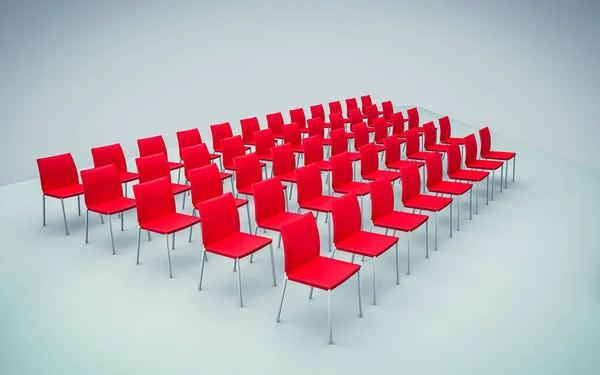 Ilustração 3d de sala de conferência com cadeiras — Fotografia de Stock