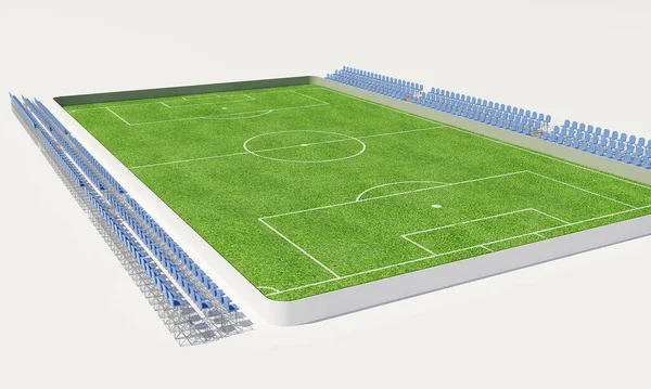 Illustrazione 3D di un campo di calcio — Foto Stock