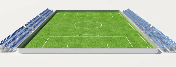 3D illusztráció egy focipálya — Stock Fotó
