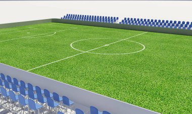 Bir Futbol Sahasının 3B İllüstrasyonu