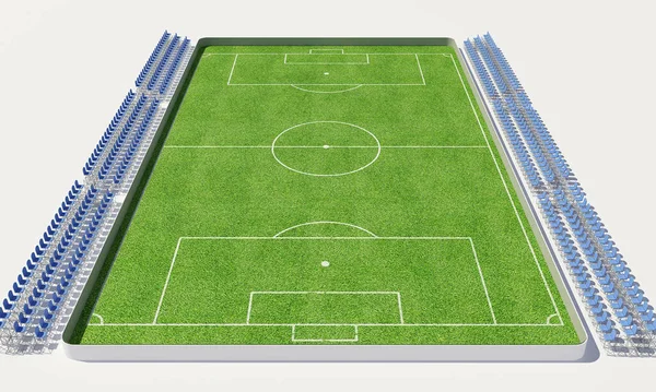 Illustrazione 3D di un campo di calcio — Foto Stock