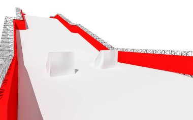 Snowboard ve freestyle Ramp 'in 3D çizimi