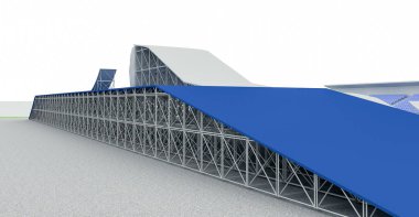 Bir Moto Rampasının 3d çizimi