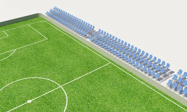 3D Illustratie van een voetbalveld — Stockfoto