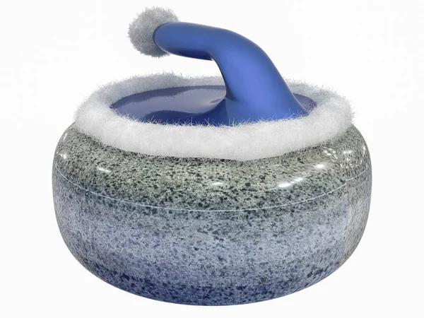 3D illustration av en sten för att spela curling — Stockfoto