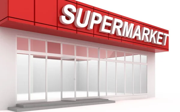 Ilustração 3D de um supermercado — Fotografia de Stock