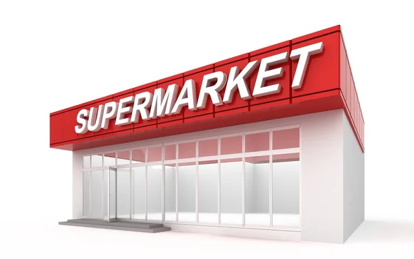 3D ilustrace supermarketu — Stock fotografie