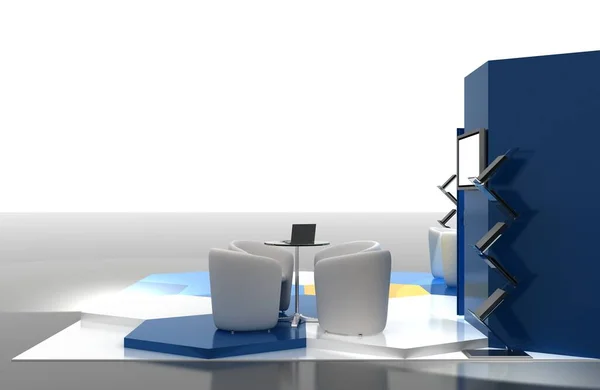Bir sergi standının 3D çizimi — Stok fotoğraf