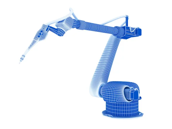 3d 흰색으로 고립 된 산업용 로봇을 묘 사 한 삽화 — 스톡 사진