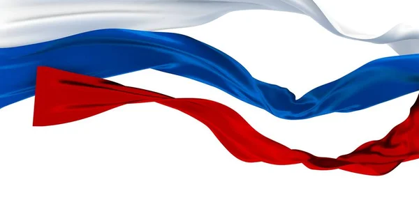 3d illustrazione della bandiera tricolore russa Nastri sventolando - isolato — Foto Stock