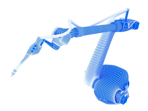 Beyaz Üzerine İzole Edilmiş Endüstriyel Robotun 3D çizimi — Stok fotoğraf
