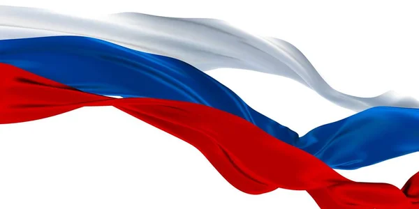 3d illustrazione della bandiera tricolore russa Nastri sventolando - isolato — Foto Stock