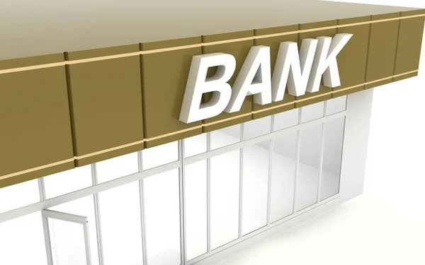 3D ілюстрація банківського офісу — стокове фото