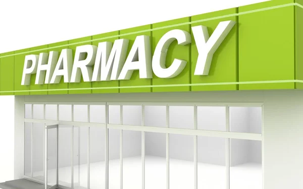 3D ilustracja sklepu farmaceutycznego — Zdjęcie stockowe