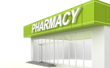 Bir eczanenin 3 boyutlu illüstrasyonu
