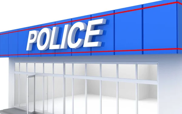 Ilustración 3D de una oficina de policía — Foto de Stock