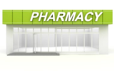 Bir eczanenin 3 boyutlu illüstrasyonu
