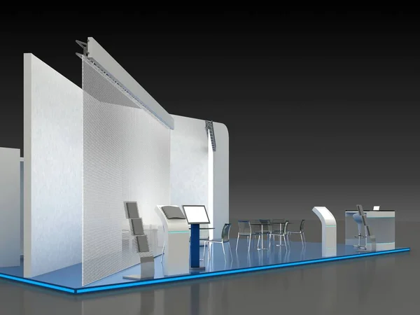 Illustration 3D d'un stand d'exposition — Photo
