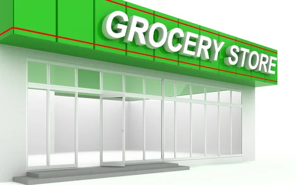 3D ilustracja supermarketu — Zdjęcie stockowe