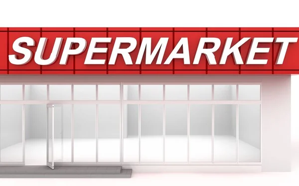 3D ilustracja supermarketu — Zdjęcie stockowe