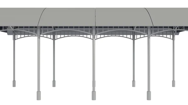 3D-illustration av metall tak isolerad på vitt — Stockfoto