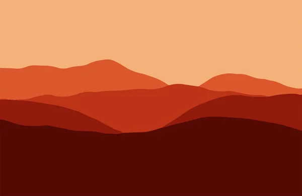 Berge im Dunst bei Sonnenuntergang - Vektorillustration — Stockvektor