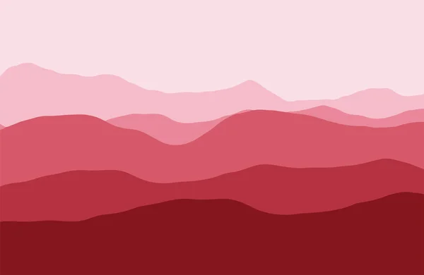 Montagne nella foschia al tramonto - Illustrazione vettoriale — Vettoriale Stock