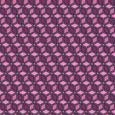 İzometrik Küpler Kusursuz Vektör Deseni - Tekstil, ambalaj kağıdı, moda vs. için yinelenen süs.