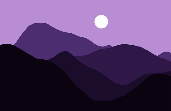 Berge im Dunst bei Sonnenuntergang - Vektorillustration — Stockvektor