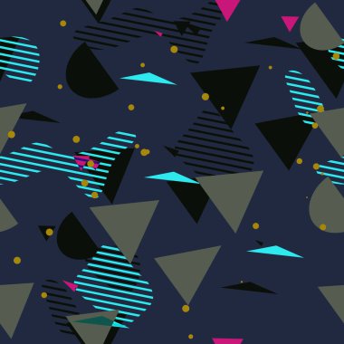Soyut Şekiller Kusursuz Desen - Tekstil, ambalaj kağıdı, moda için tekrarlanan süs.