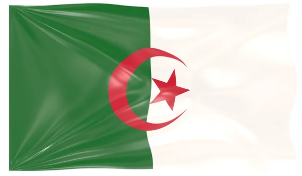 Ilustracja Machającej Flagi Algierii — Zdjęcie stockowe