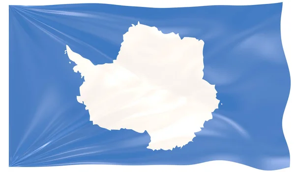 Ilustracja Machającej Flagi Antarktydy — Zdjęcie stockowe