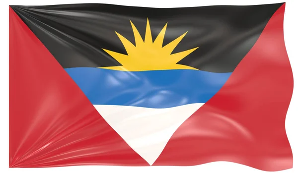 Illustration Waving Flag Antigua Barbuda — Stock Photo, Image