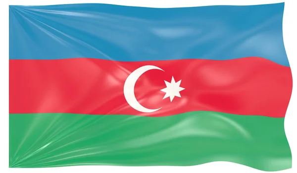 Ilustración Una Bandera Ondeante Azerbaiyán —  Fotos de Stock