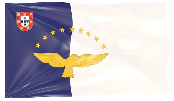 Illustration Waving Flag Azores — Stock Photo, Image