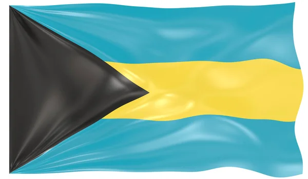 Ilustración Una Bandera Bahamas Ondeando —  Fotos de Stock