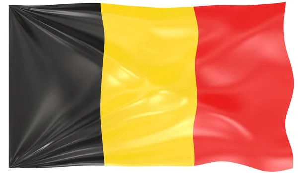Illustration Einer Wehenden Flagge Belgiens — Stockfoto