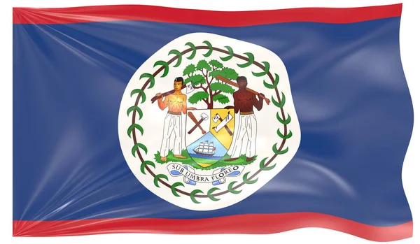 Ilustracja Machającej Flagi Belize — Zdjęcie stockowe