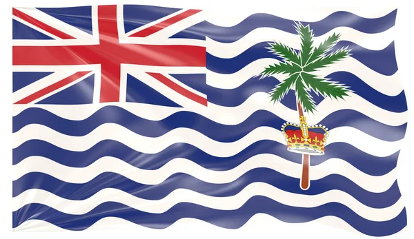 Ilustração Uma Bandeira Ondulante Território Britânico Oceano Índico — Fotografia de Stock