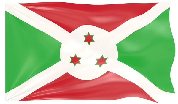 Ilustracja Machającej Flagi Burundi — Zdjęcie stockowe