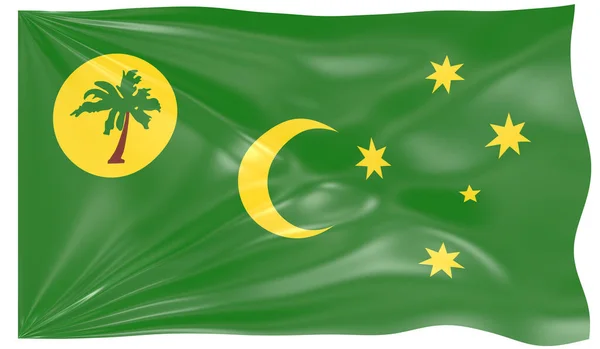Illustration Waving Flag Cocos Keeling Islands — Stock Photo, Image