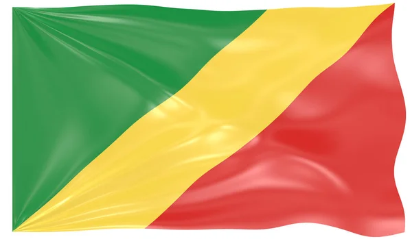 Kongo Cumhuriyeti Nin Dalgalı Bayrağı — Stok fotoğraf